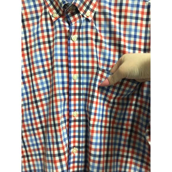 Saddlebred Plaid Button Down Short Sleeve‎ Shirt Men's Size Large - Picture 3 of 5